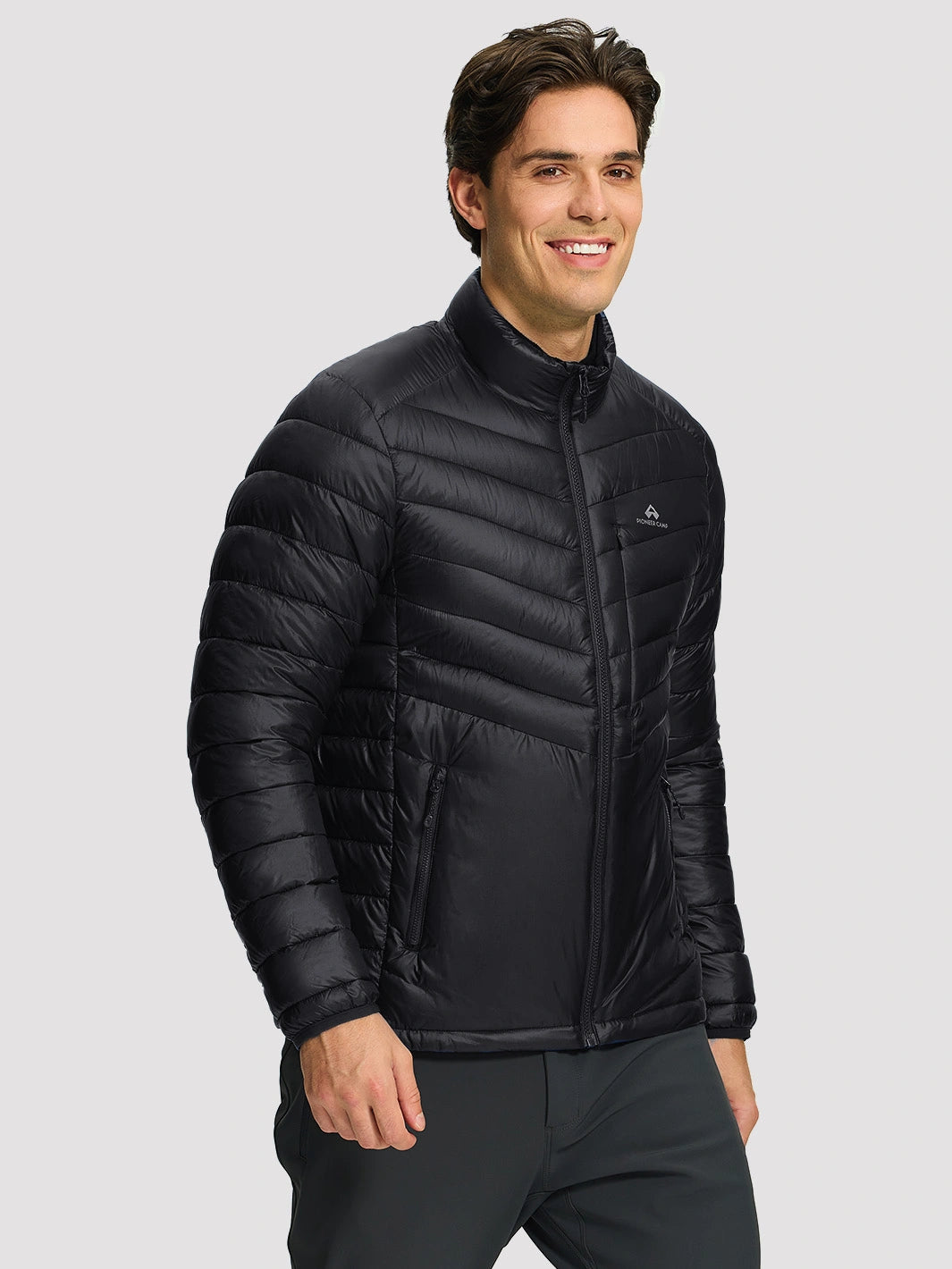Men's Lightweight Water-Resistant Stand Collar Puffer Jacket
