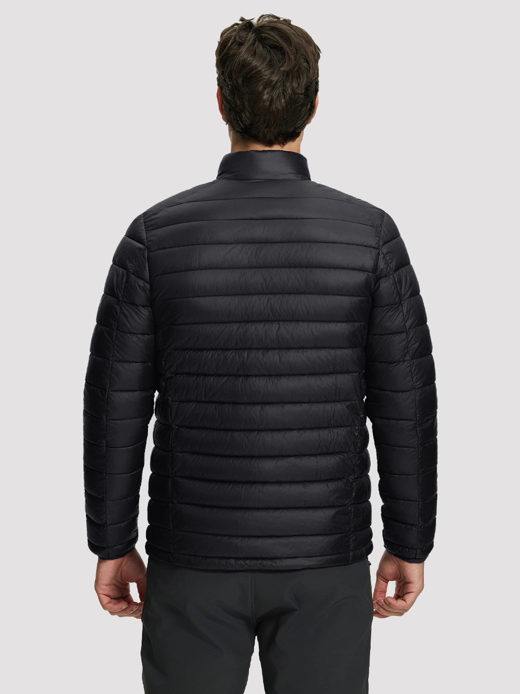 Men's Lightweight Water-Resistant Stand Collar Puffer Jacket