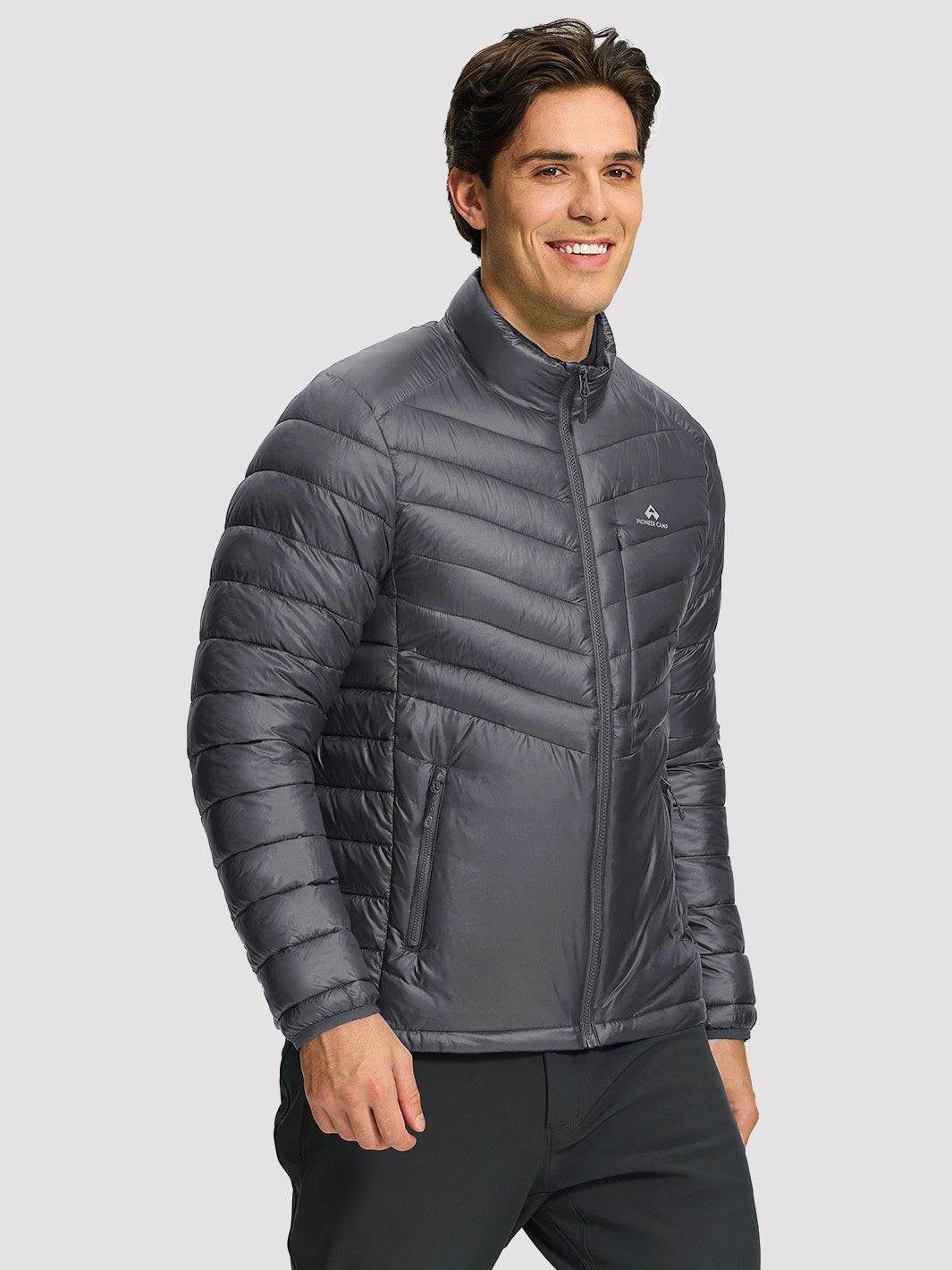 Men's Lightweight Water-Resistant Stand Collar Puffer Jacket