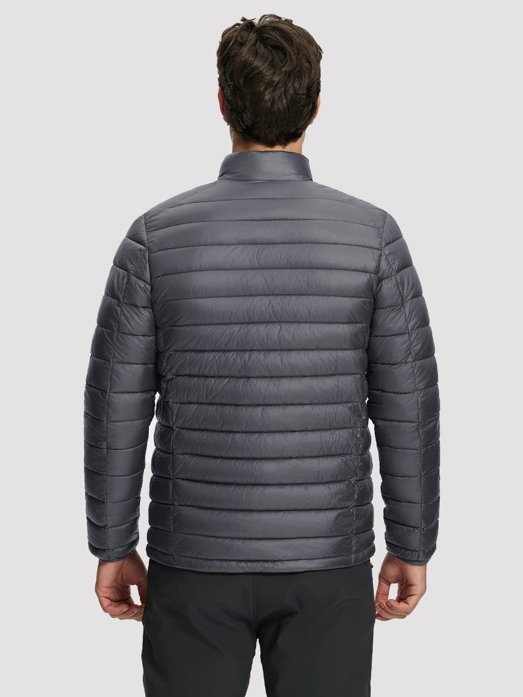 Men's Lightweight Water-Resistant Stand Collar Puffer Jacket