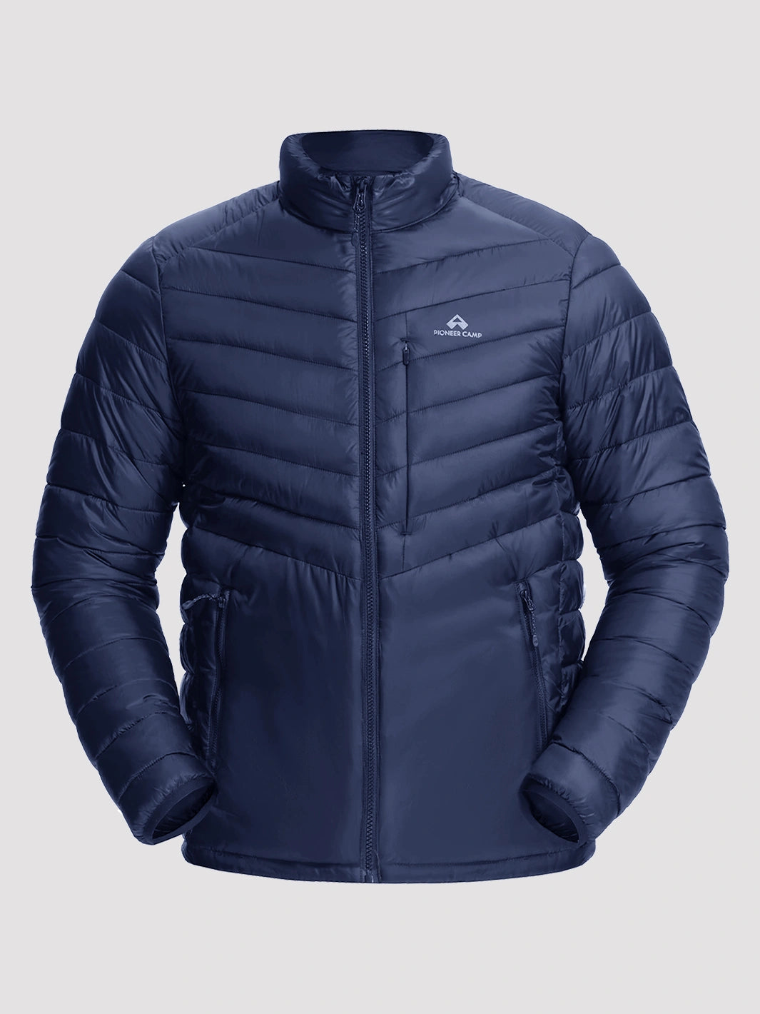 Men's Lightweight Water-Resistant Stand Collar Puffer Jacket