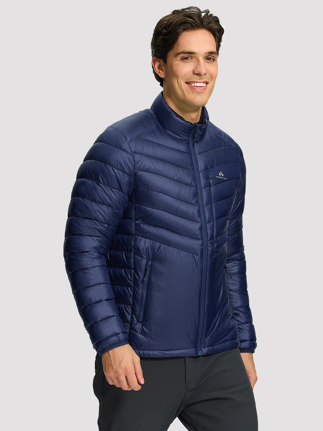Men's Lightweight Water-Resistant Stand Collar Puffer Jacket