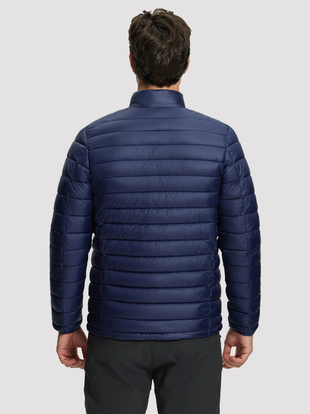 Men's Lightweight Water-Resistant Stand Collar Puffer Jacket