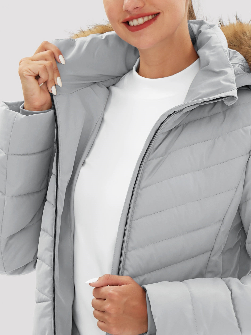 Women's Long Waterproof Puffer Parka with Removable Faux Fur Hood PIONEER CAMP