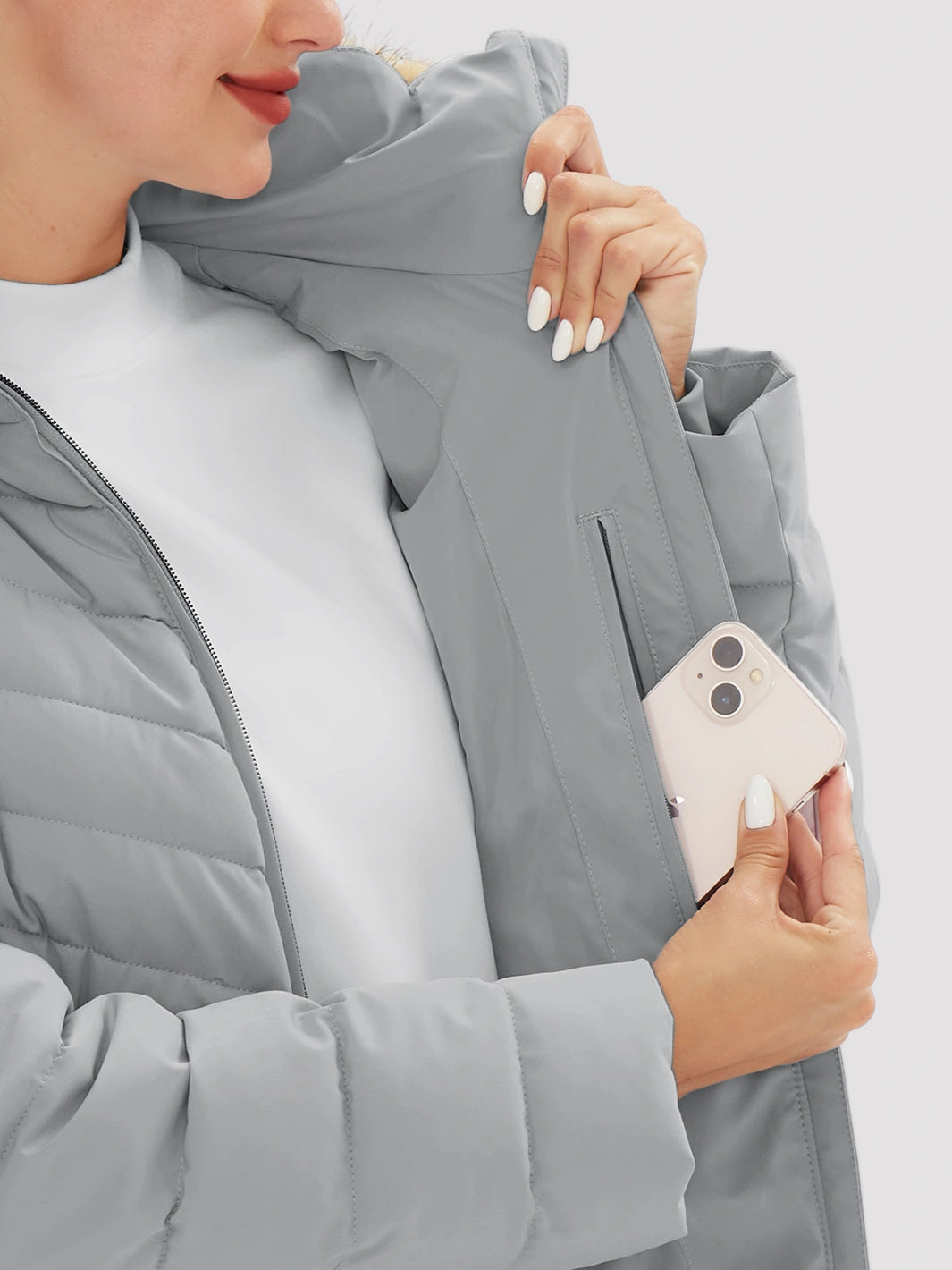 Women's Long Waterproof Puffer Parka with Removable Faux Fur Hood PIONEER CAMP