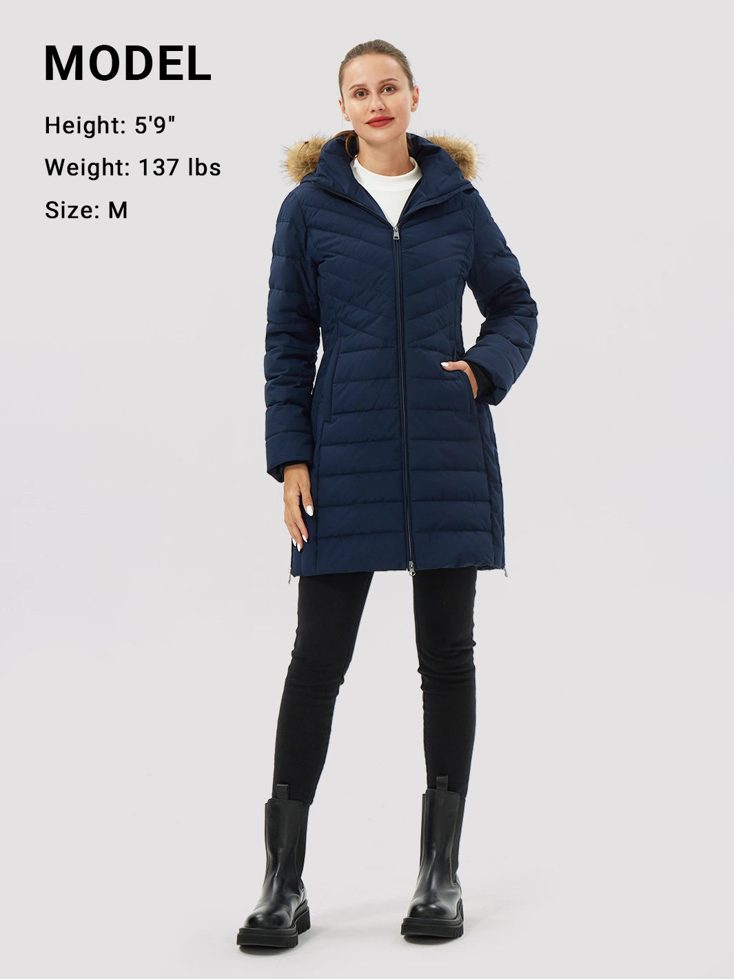 Women's Long Waterproof Puffer Parka with Removable Faux Fur Hood PIONEER CAMP