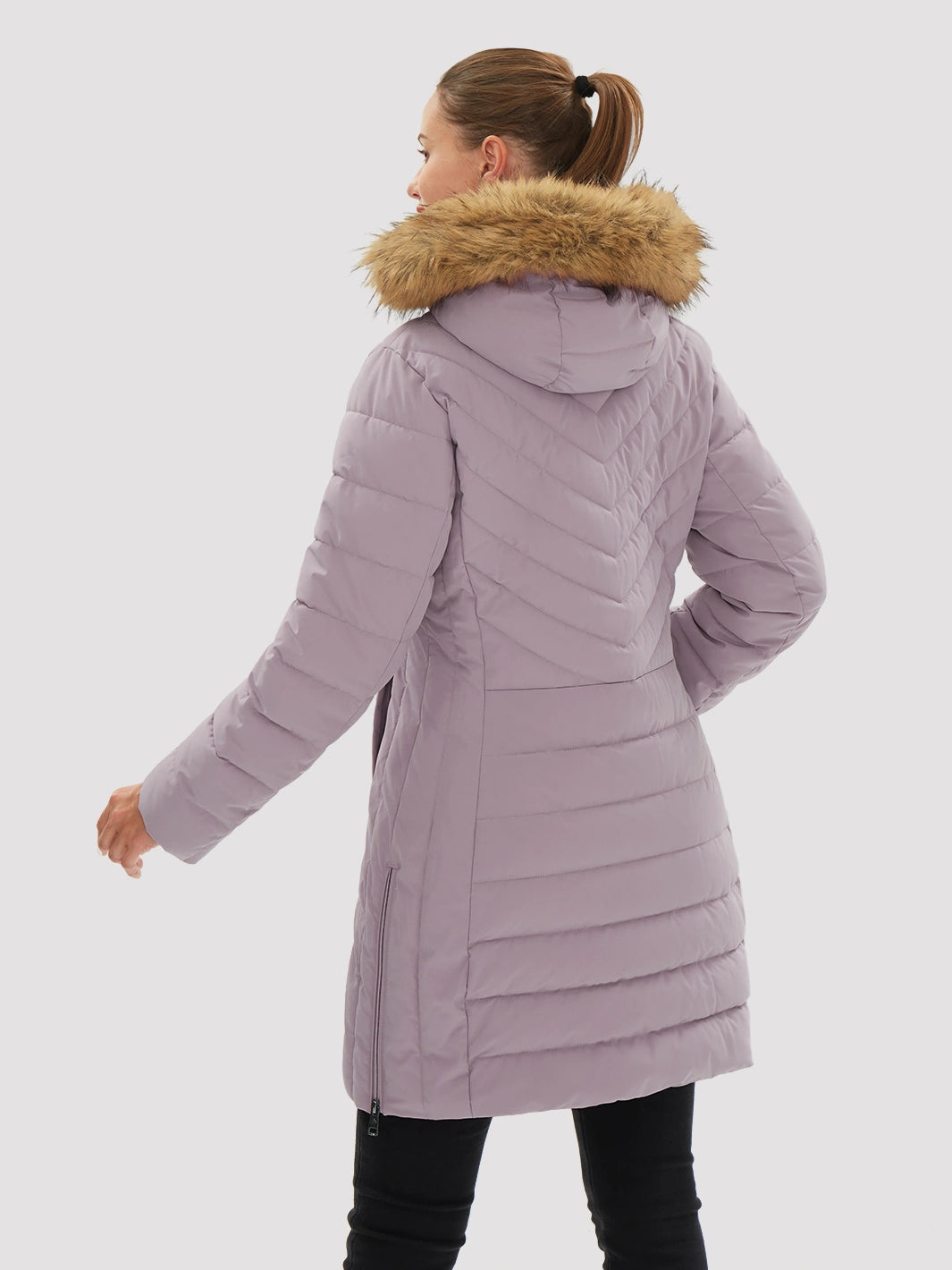 Women's Long Waterproof Puffer Parka with Removable Faux Fur Hood PIONEER CAMP