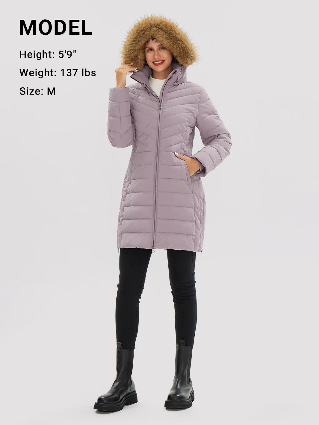 Women's Long Waterproof Puffer Parka with Removable Faux Fur Hood PIONEER CAMP