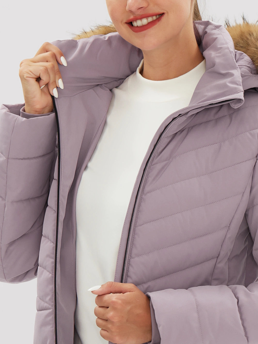 Women's Long Waterproof Puffer Parka with Removable Faux Fur Hood PIONEER CAMP