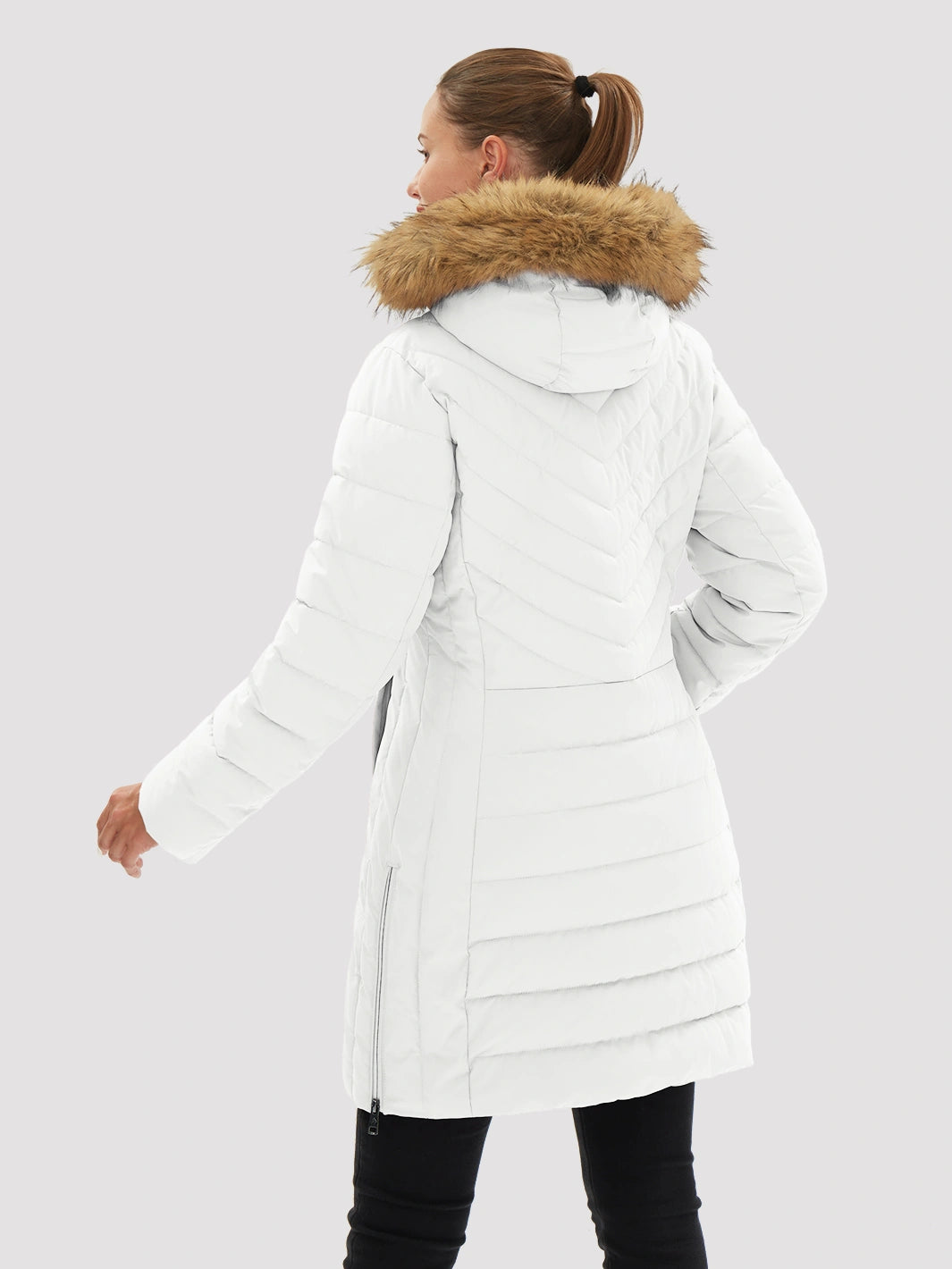 Women's Long Waterproof Puffer Parka with Removable Faux Fur Hood PIONEER CAMP