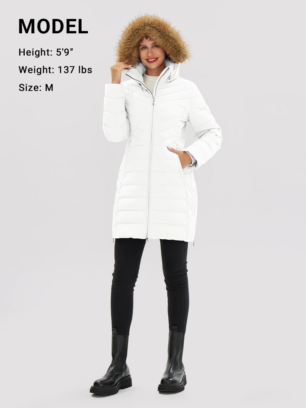 Women's Long Waterproof Puffer Parka with Removable Faux Fur Hood PIONEER CAMP
