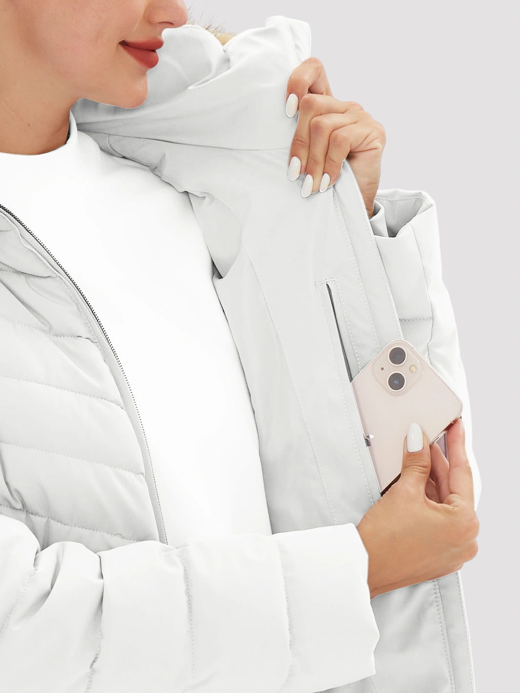 Women's Long Waterproof Puffer Parka with Removable Faux Fur Hood PIONEER CAMP