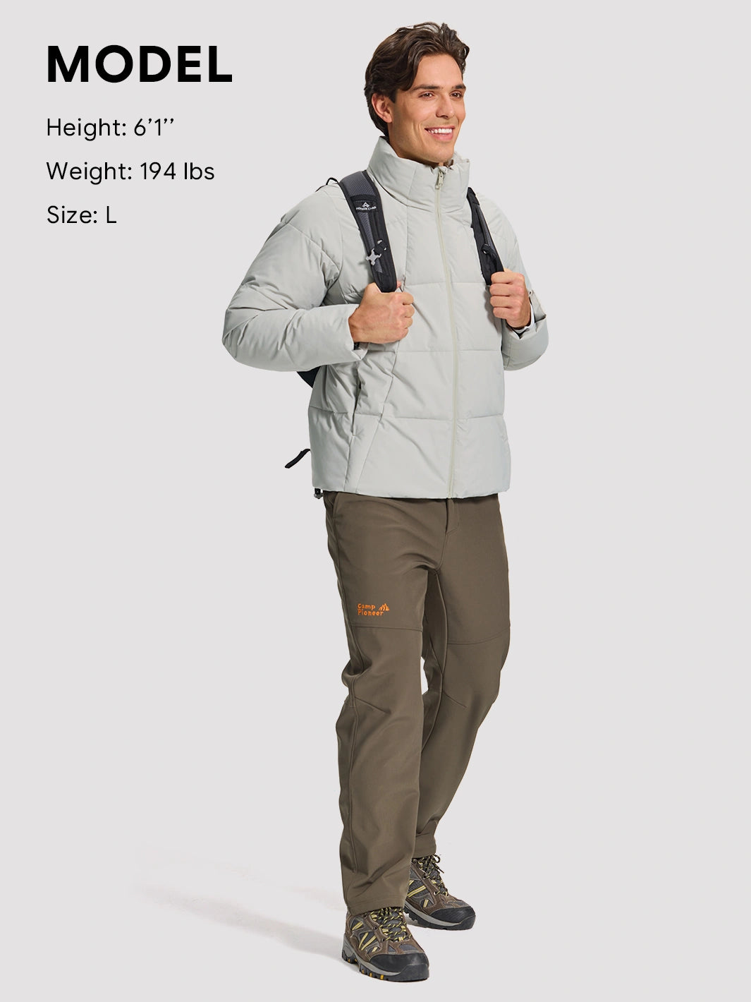 Men's Waterproof Cotton-Filled Stand-Collar Puffer Jacket PIONEER CAMP