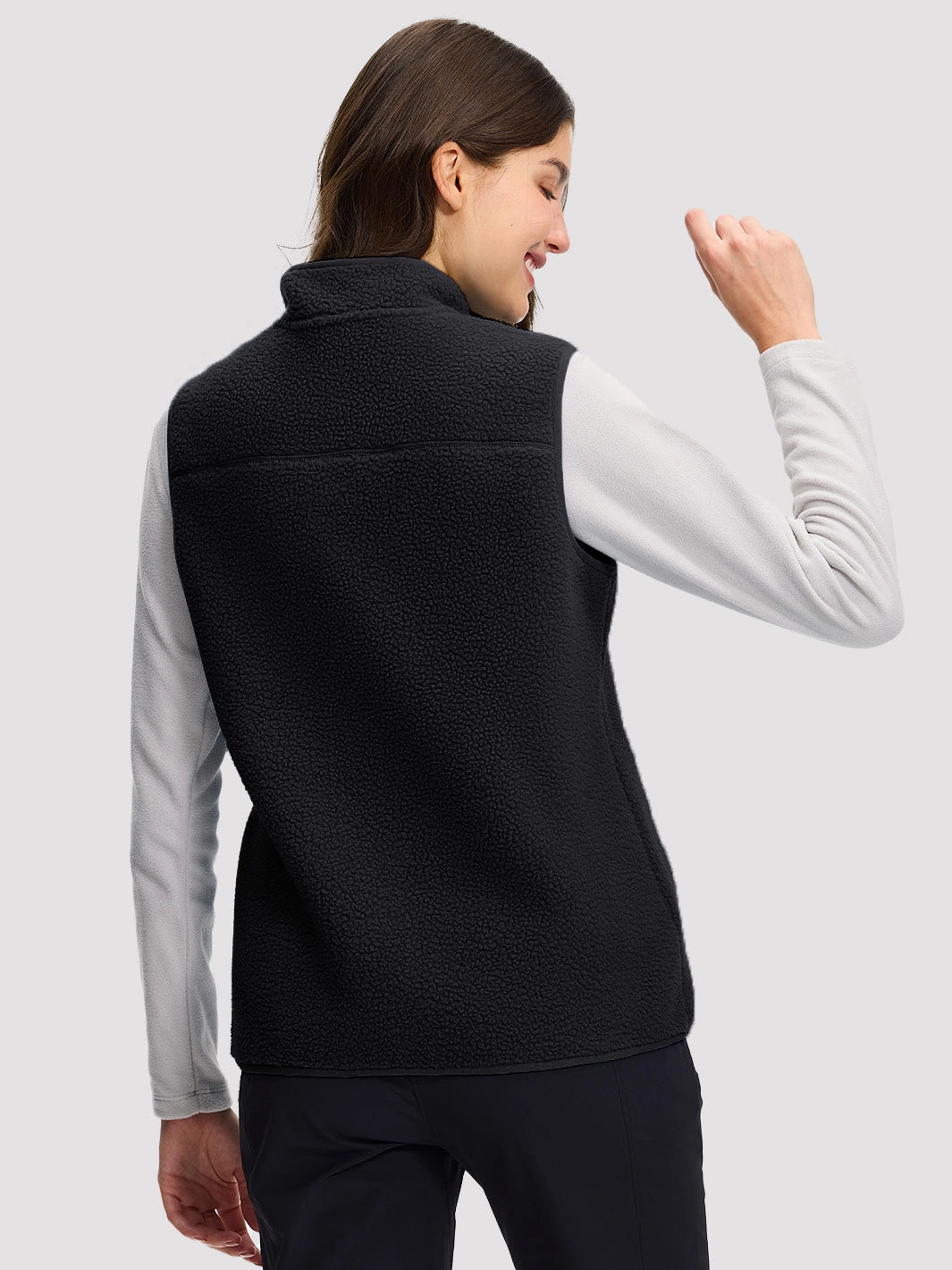 Women's 380G Sherpa Fleece Vest with 3 Zippered Pockets PIONEER CAMP