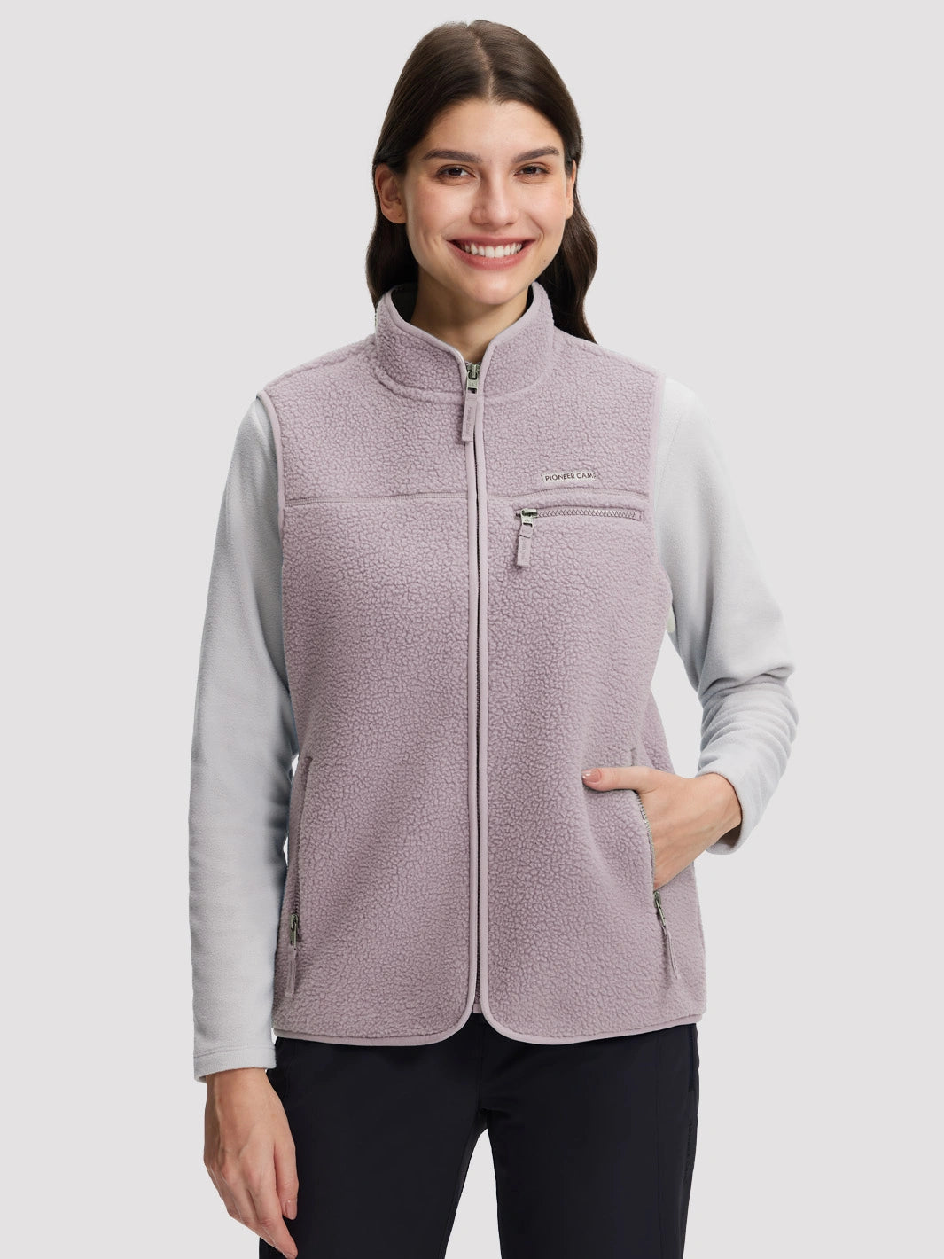 Women's 380G Sherpa Fleece Vest with 3 Zippered Pockets