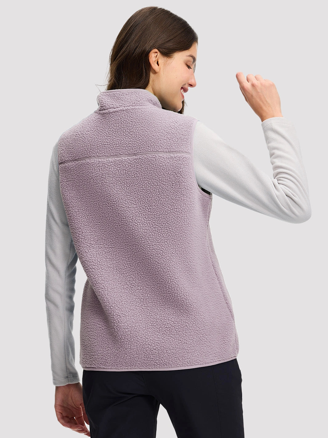 Women's 380G Sherpa Fleece Vest with 3 Zippered Pockets