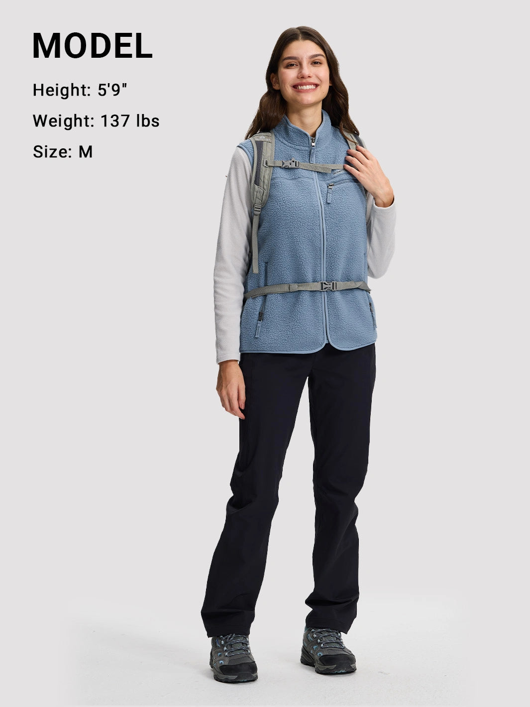 Women's 380G Sherpa Fleece Vest with 3 Zippered Pockets
