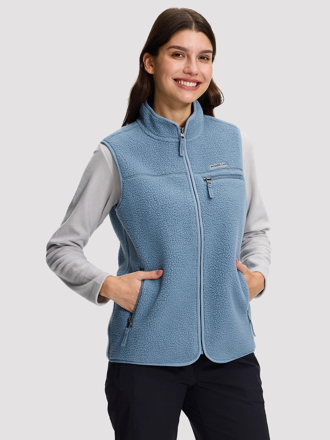 Women's 380G Sherpa Fleece Vest with 3 Zippered Pockets