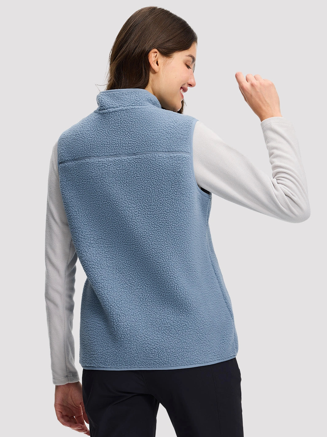 Women's 380G Sherpa Fleece Vest with 3 Zippered Pockets