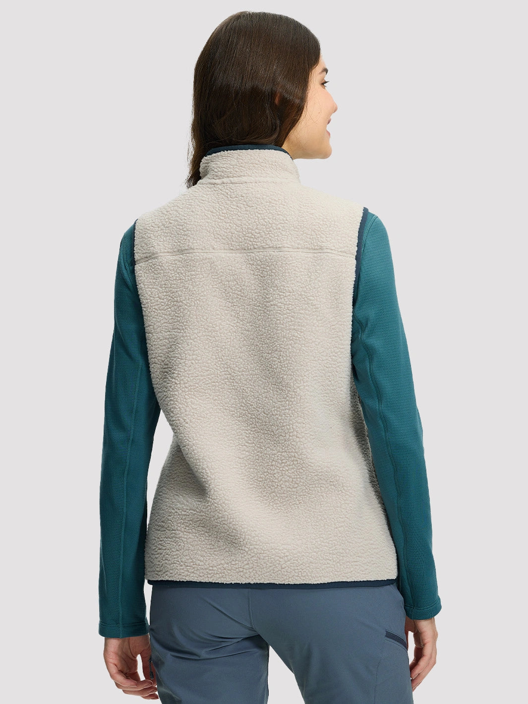 Women's 380G Sherpa Fleece Vest with 3 Zippered Pockets