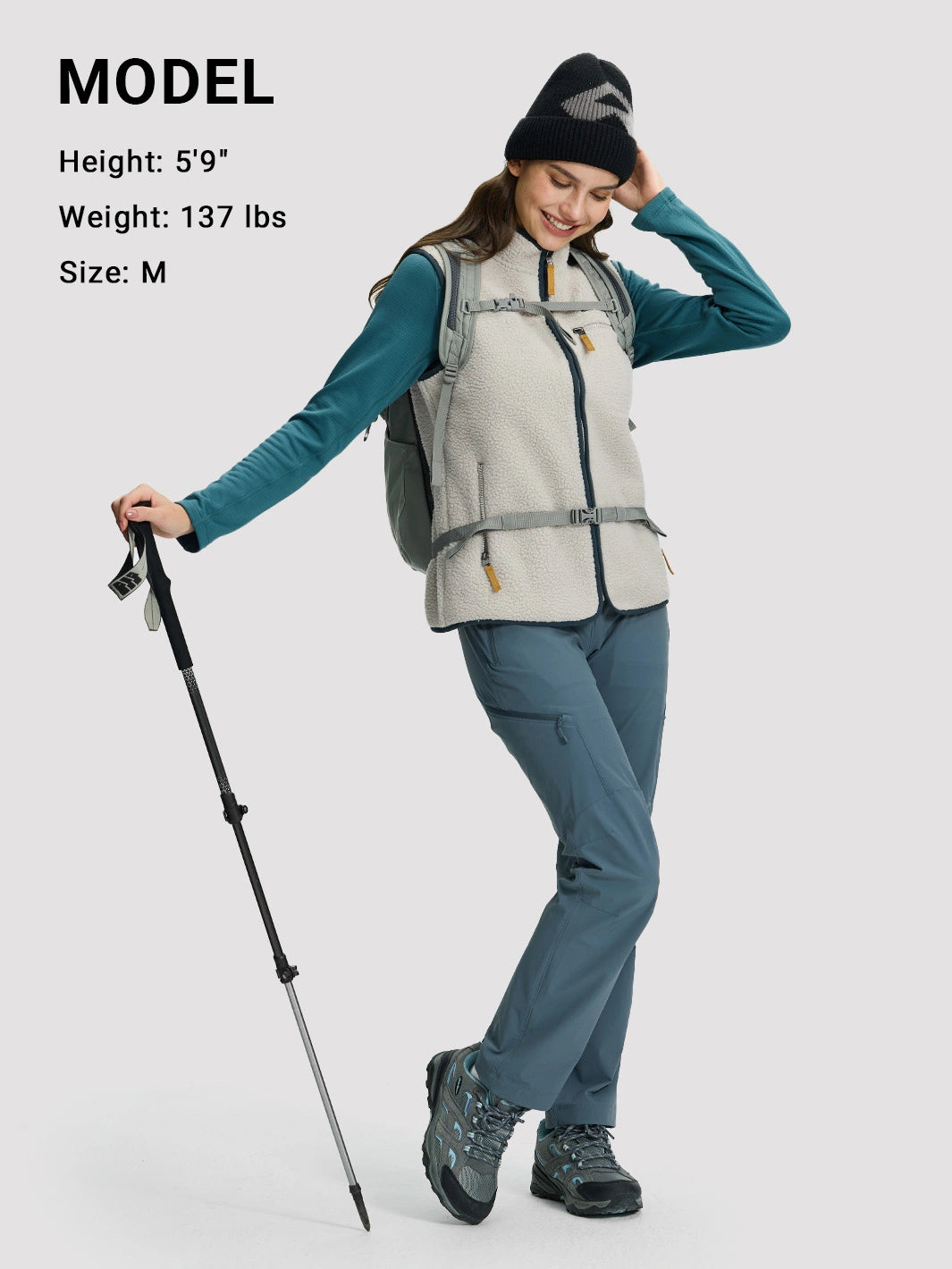 Women's 380G Sherpa Fleece Vest with 3 Zippered Pockets