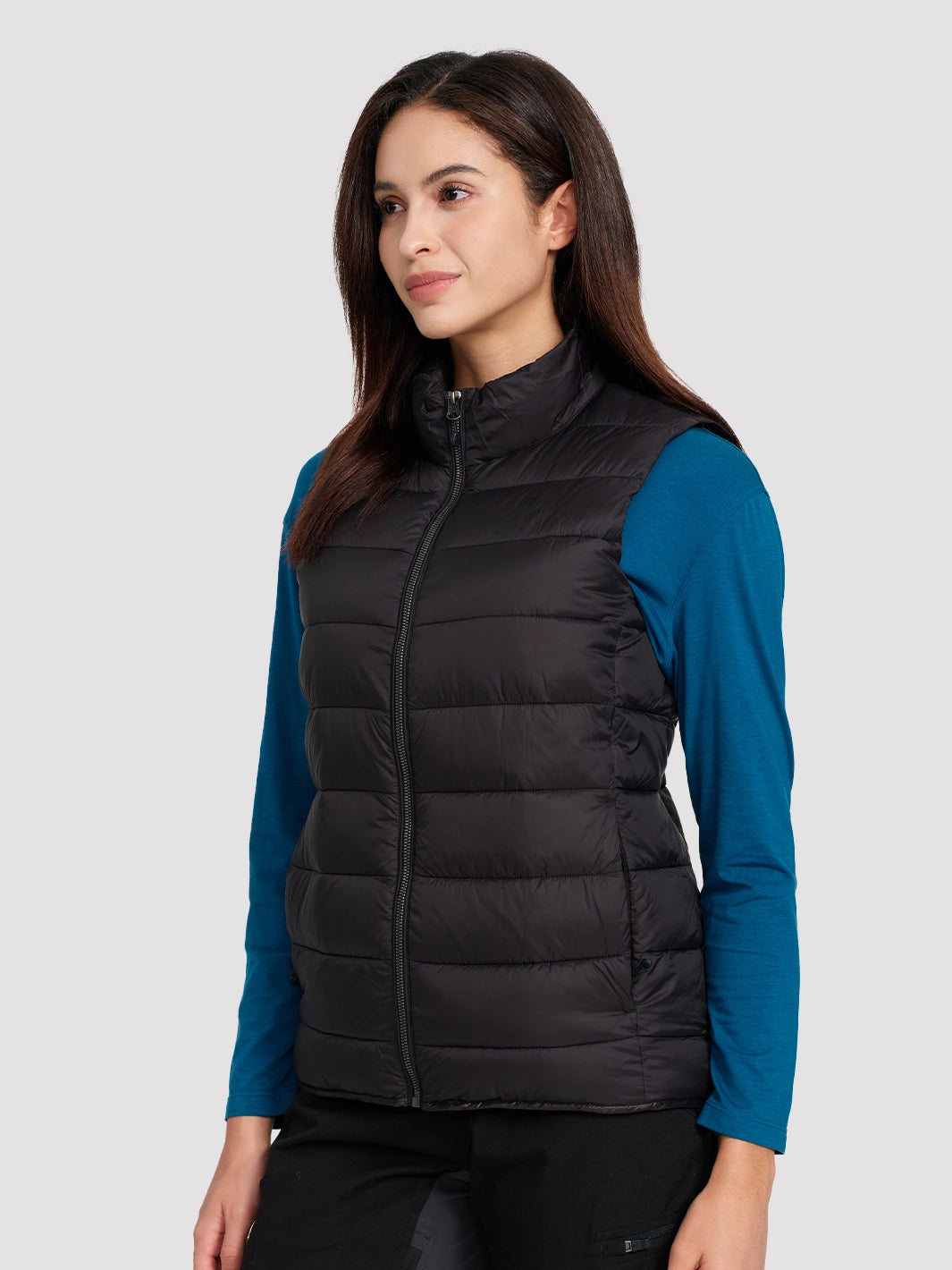 Women's Lightweight Packable Puffer Vest with Pouch