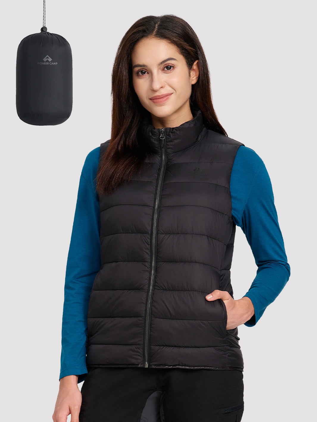 Women's Lightweight Packable Puffer Vest with Pouch