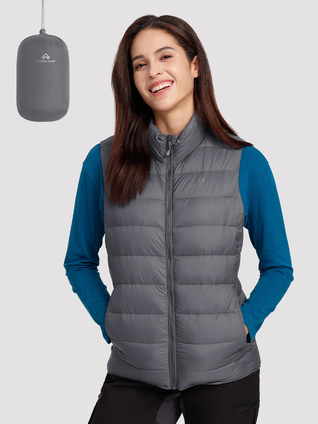 Women's Lightweight Packable Puffer Vest with Pouch
