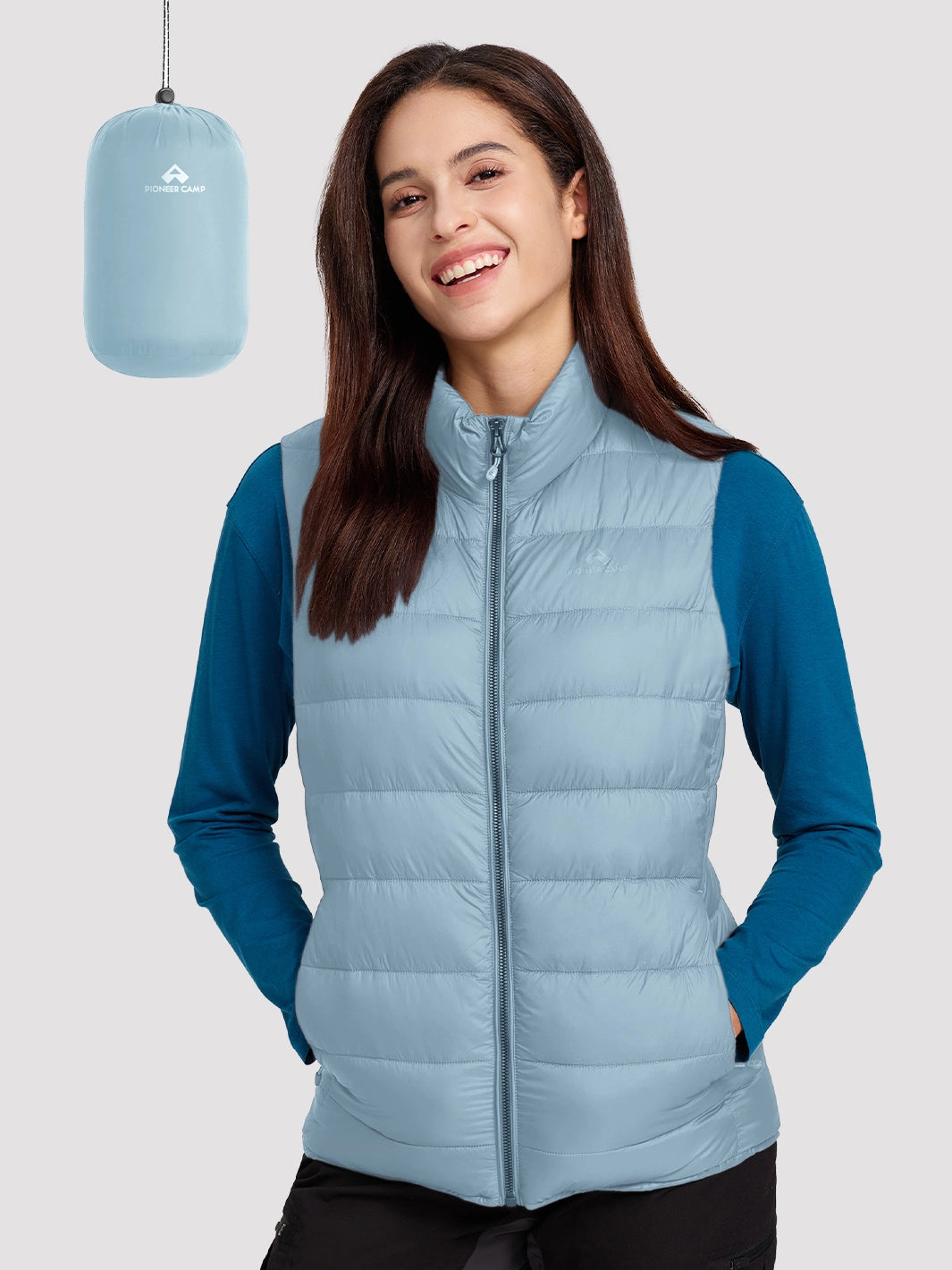 Women's Lightweight Packable Puffer Vest with Pouch