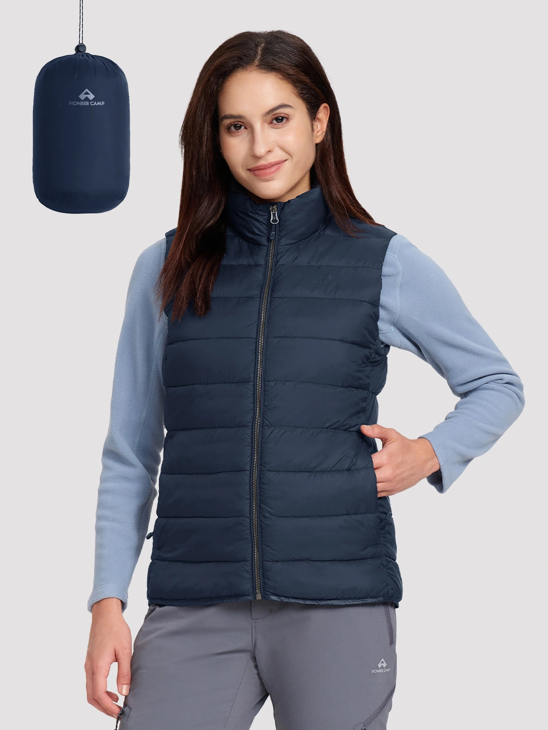 Women's Lightweight Packable Puffer Vest with Pouch