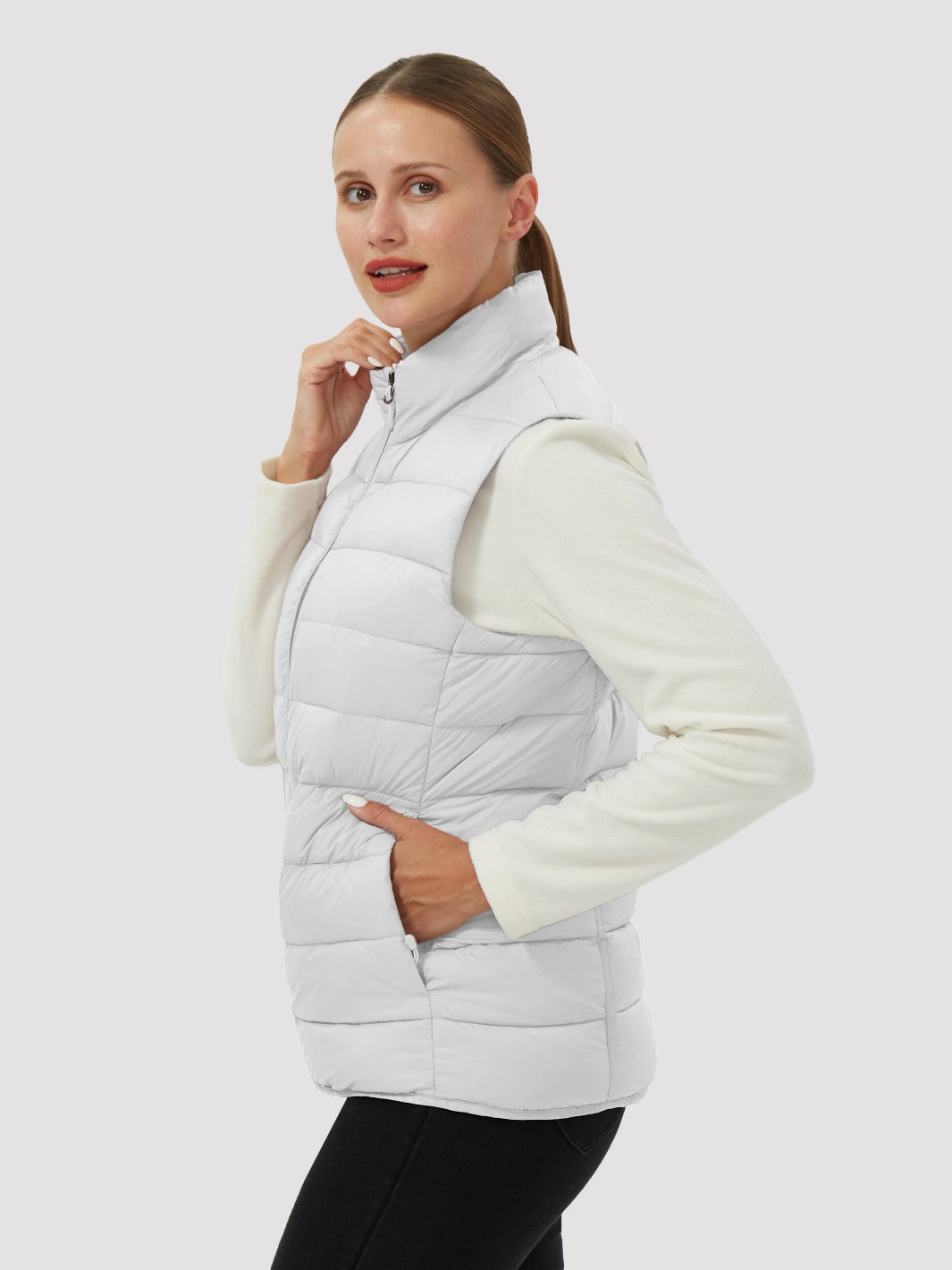 Women's Lightweight Packable Puffer Vest with Pouch