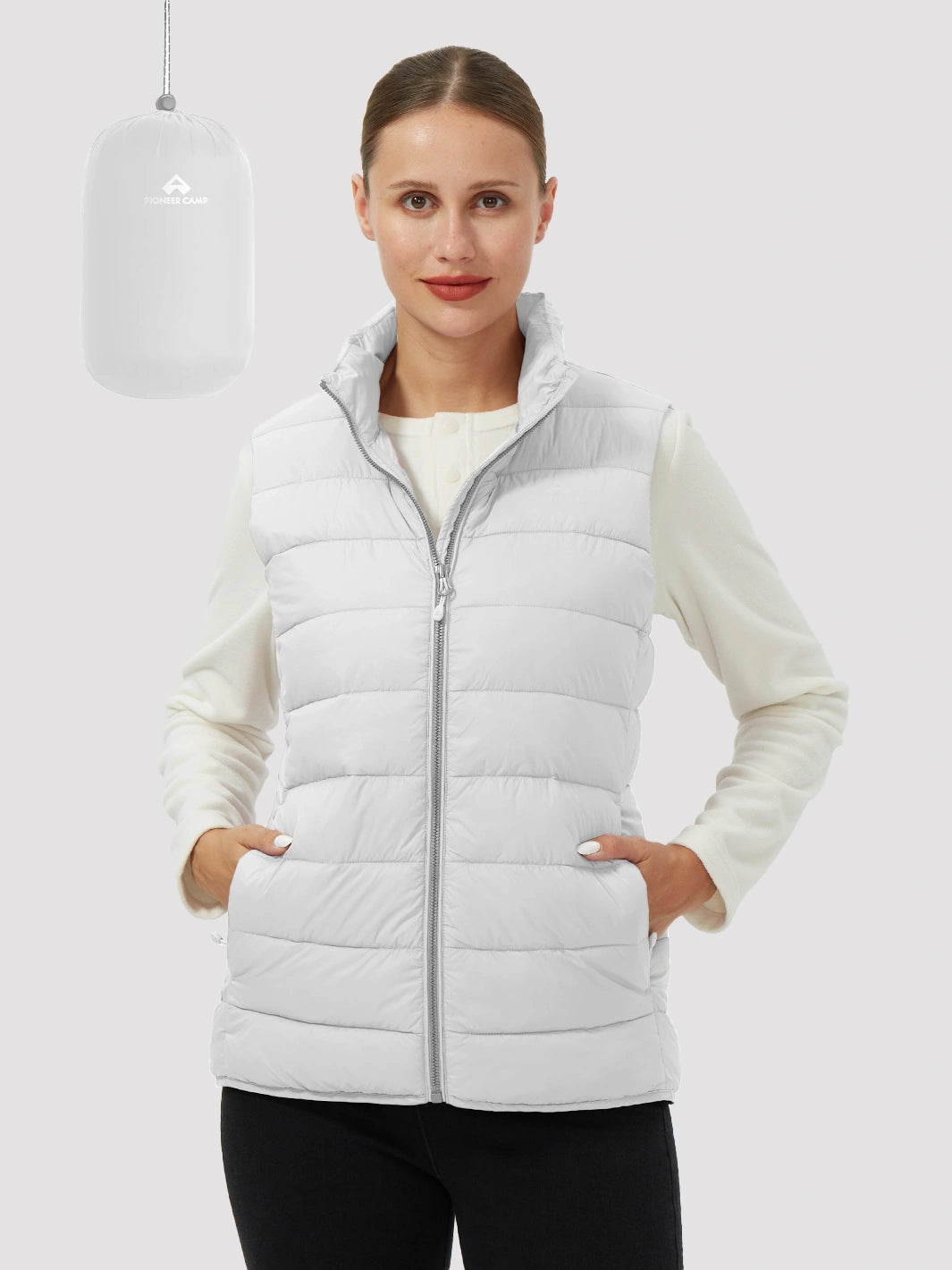 Women's Lightweight Packable Puffer Vest with Pouch