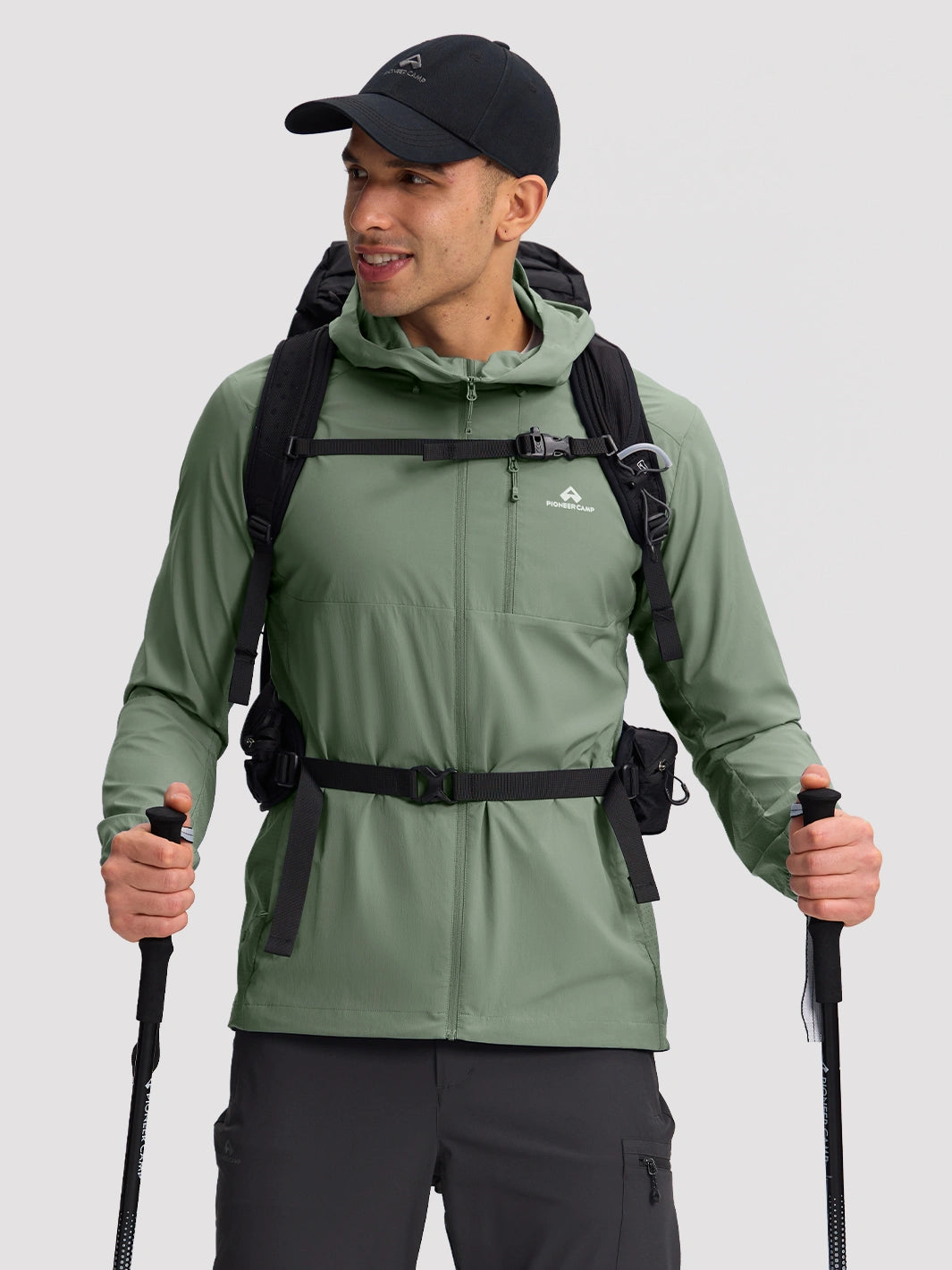 Sudadera con capucha para hombre, repelente al agua, UPF 100+, protección solar