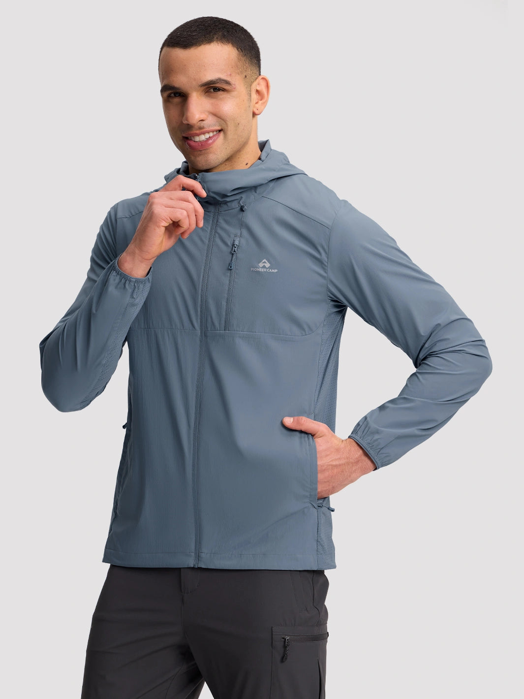 Sudadera con capucha para hombre, repelente al agua, UPF 100+, protección solar