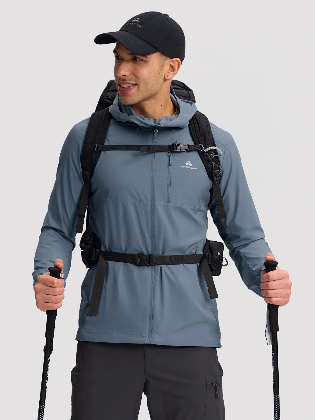 Sudadera con capucha para hombre, repelente al agua, UPF 100+, protección solar