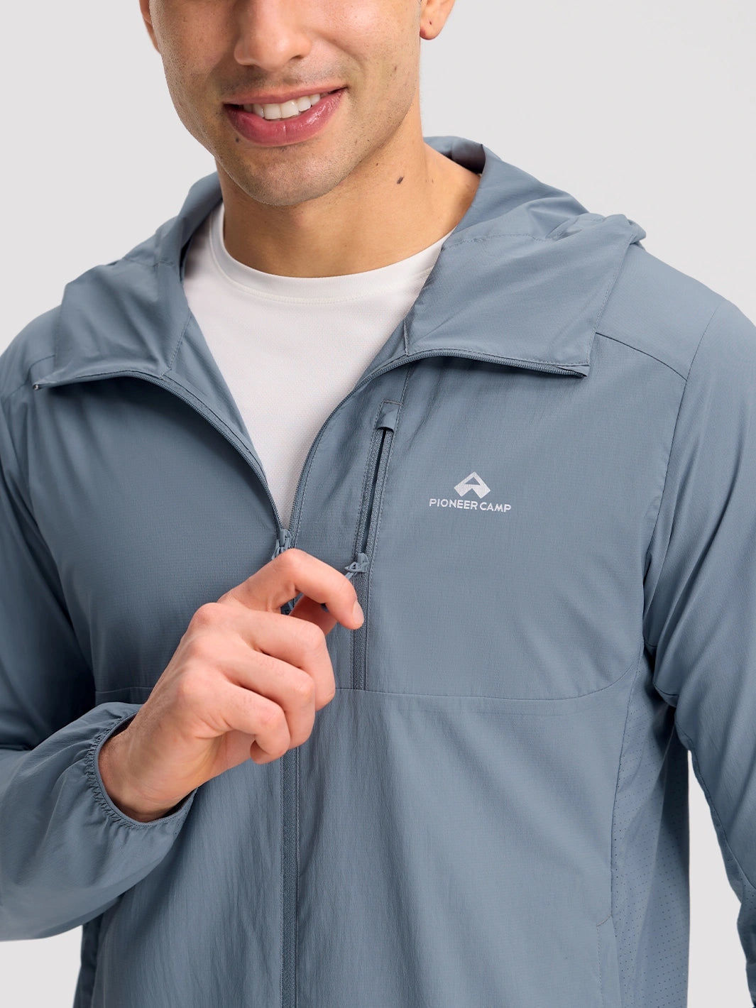 Sudadera con capucha para hombre, repelente al agua, UPF 100+, protección solar