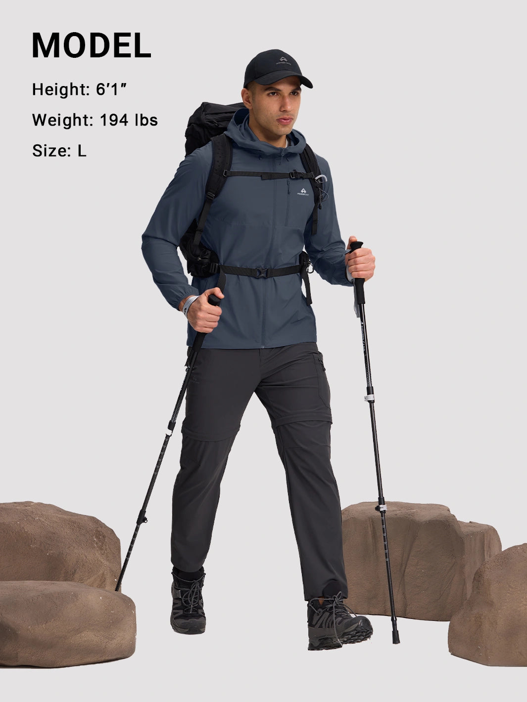 Sudadera con capucha para hombre, repelente al agua, UPF 100+, protección solar