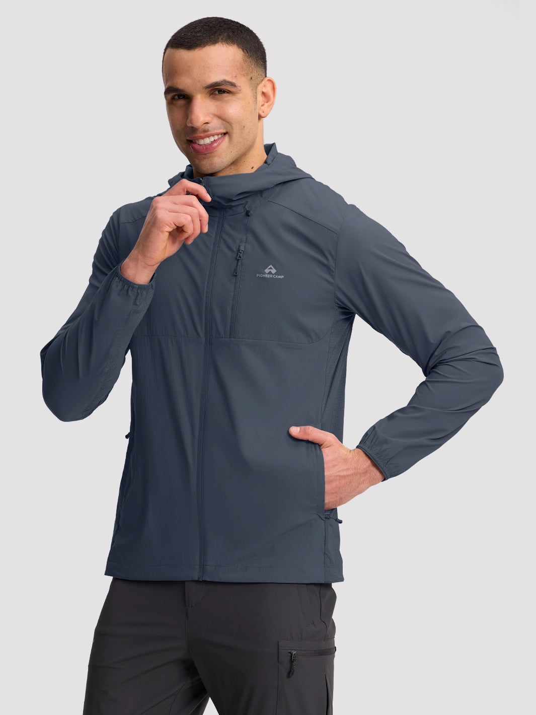 Sudadera con capucha para hombre, repelente al agua, UPF 100+, protección solar