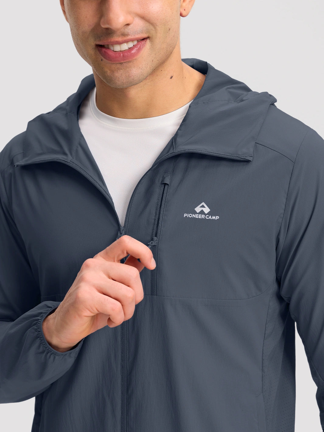Sudadera con capucha para hombre, repelente al agua, UPF 100+, protección solar
