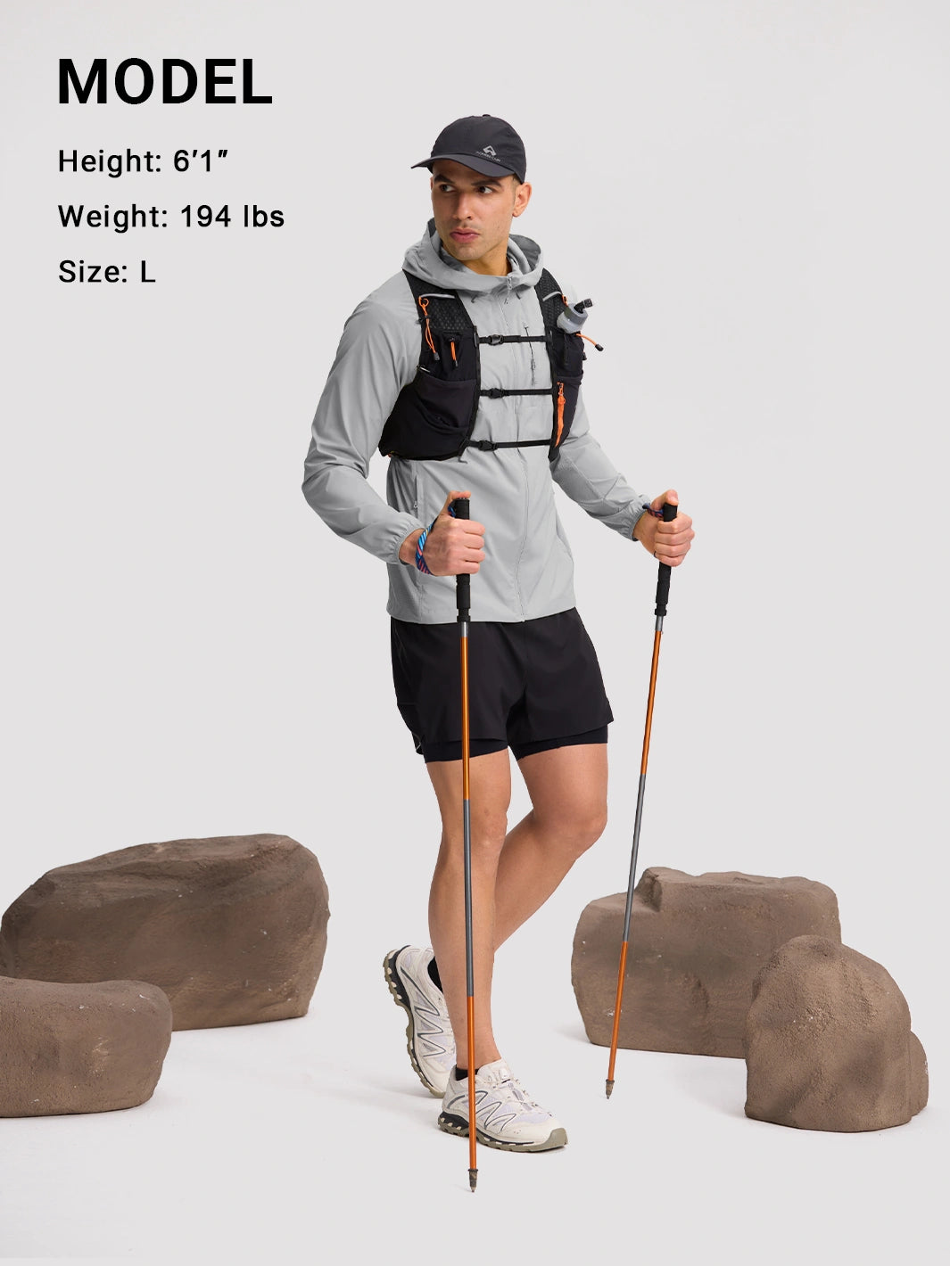 Sudadera con capucha para hombre, repelente al agua, UPF 100+, protección solar