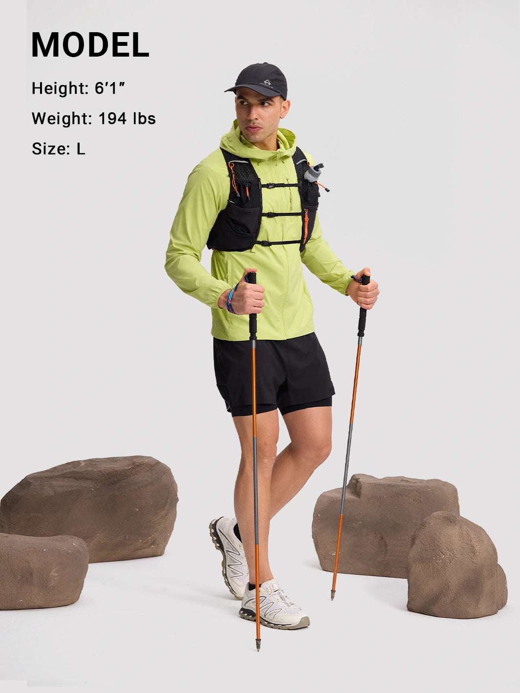 Sudadera con capucha para hombre, repelente al agua, UPF 100+, protección solar