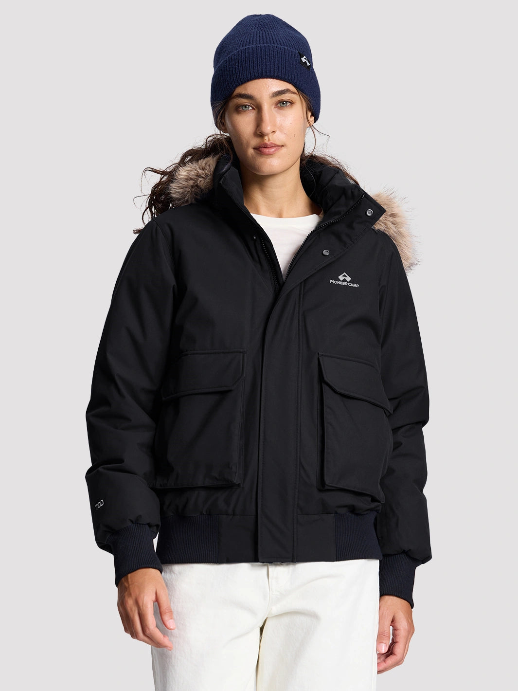 Women's Waterproof 700 Fill Power Down Parka with Removable Faux Fur Hood PIONEER CAMP