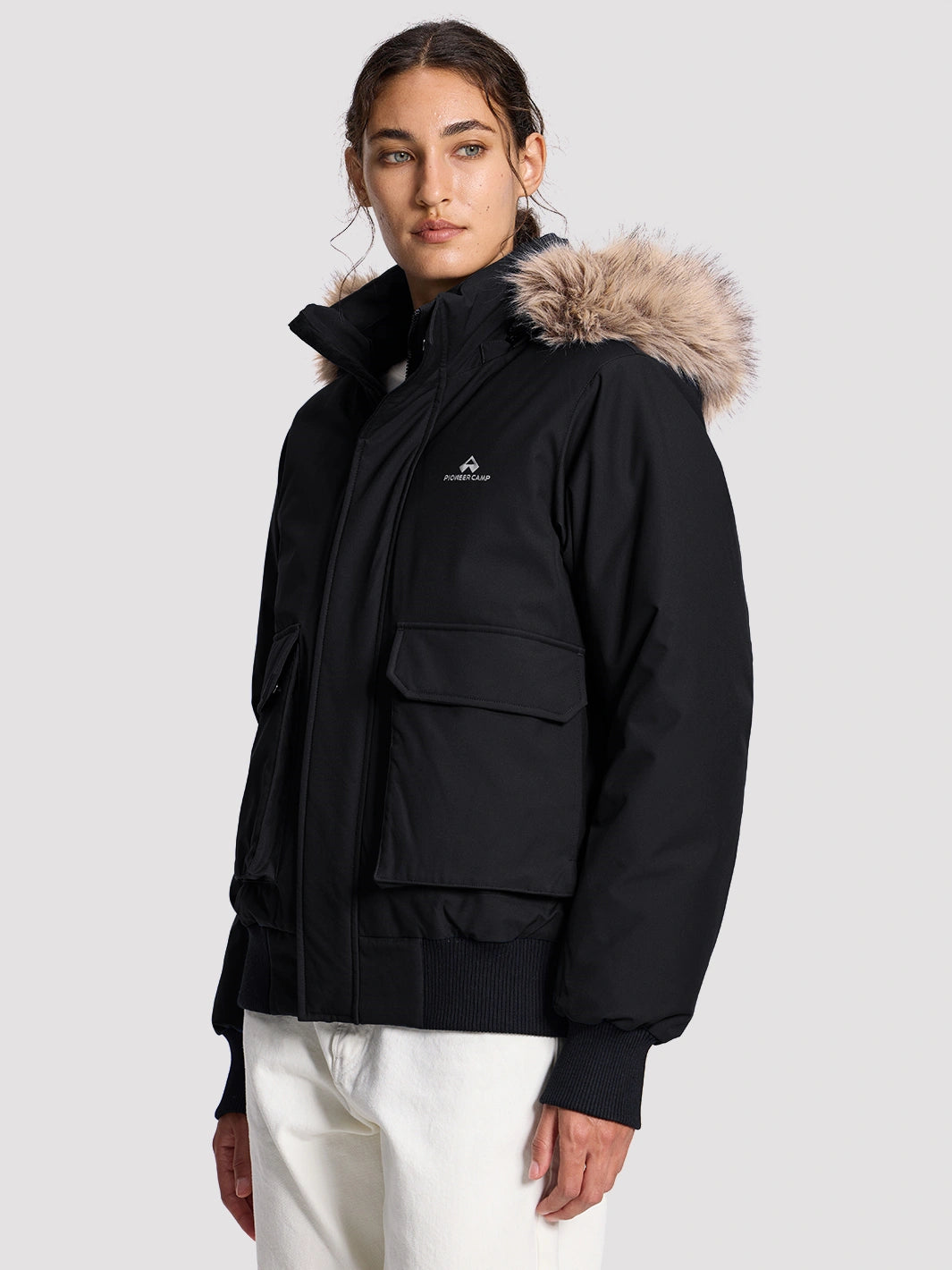 Women's Waterproof 700 Fill Power Down Parka with Removable Faux Fur Hood PIONEER CAMP