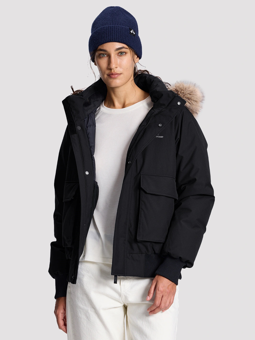 Women's Waterproof 700 Fill Power Down Parka with Removable Faux Fur Hood PIONEER CAMP