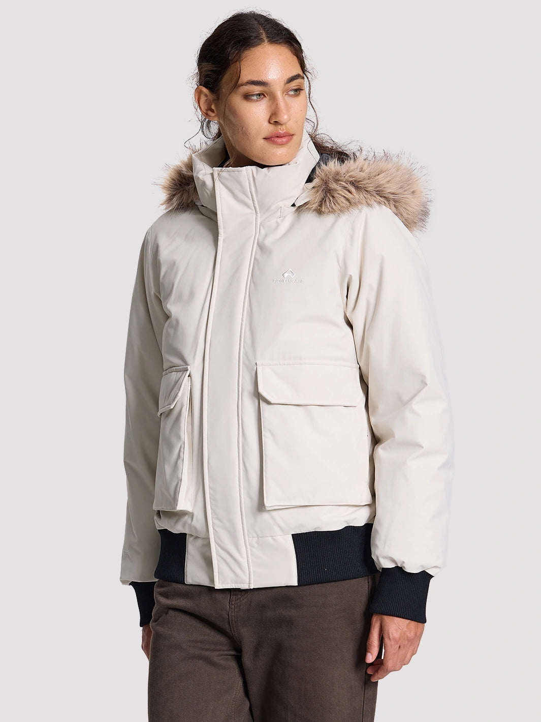 Women's Waterproof 700 Fill Power Down Parka with Removable Faux Fur Hood PIONEER CAMP