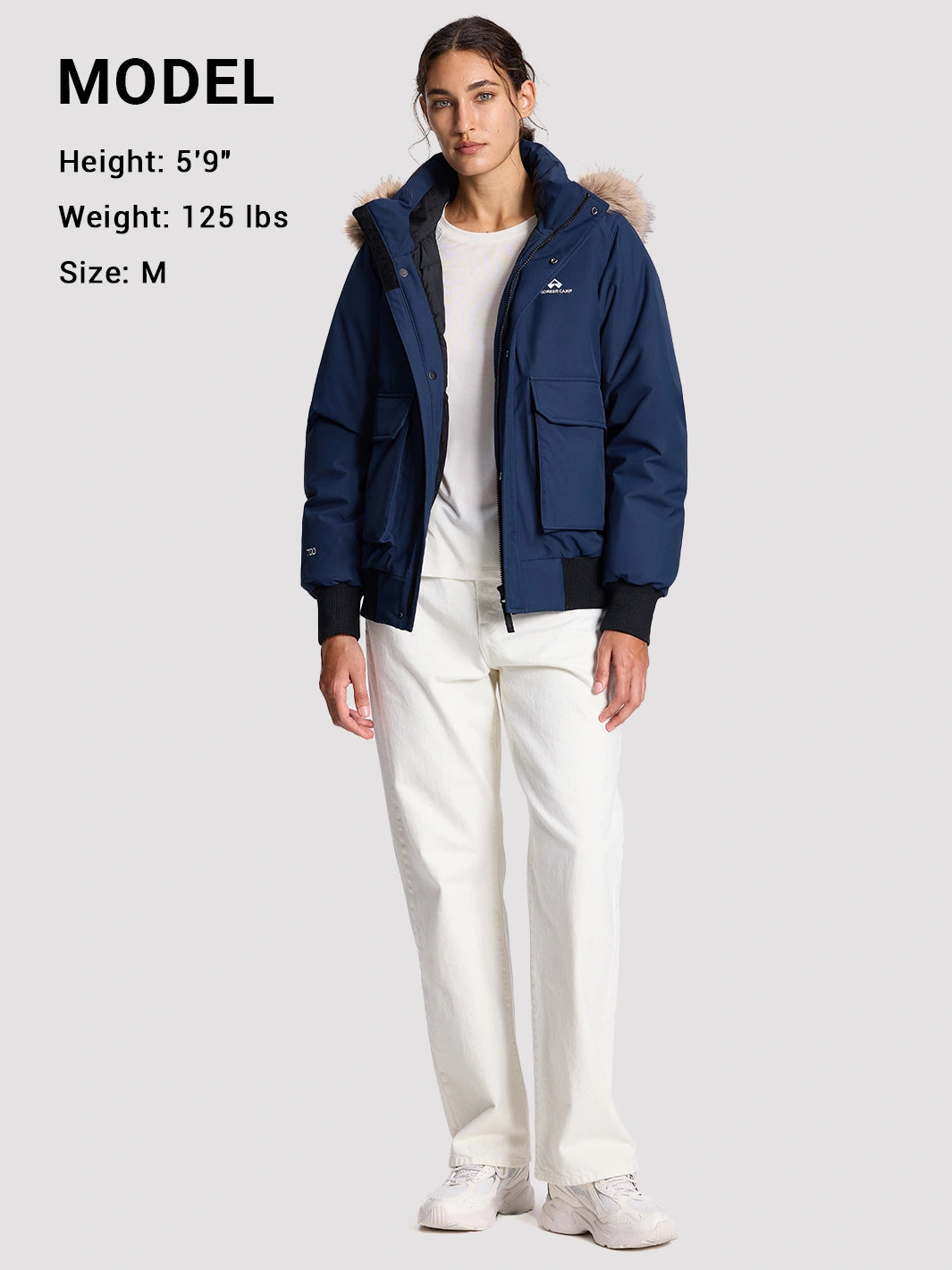 Women's Waterproof 700 Fill Power Down Parka with Removable Faux Fur Hood PIONEER CAMP