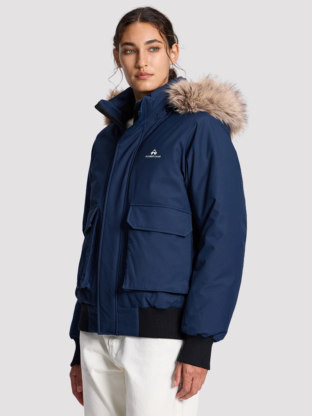 Women's Waterproof 700 Fill Power Down Parka with Removable Faux Fur Hood PIONEER CAMP