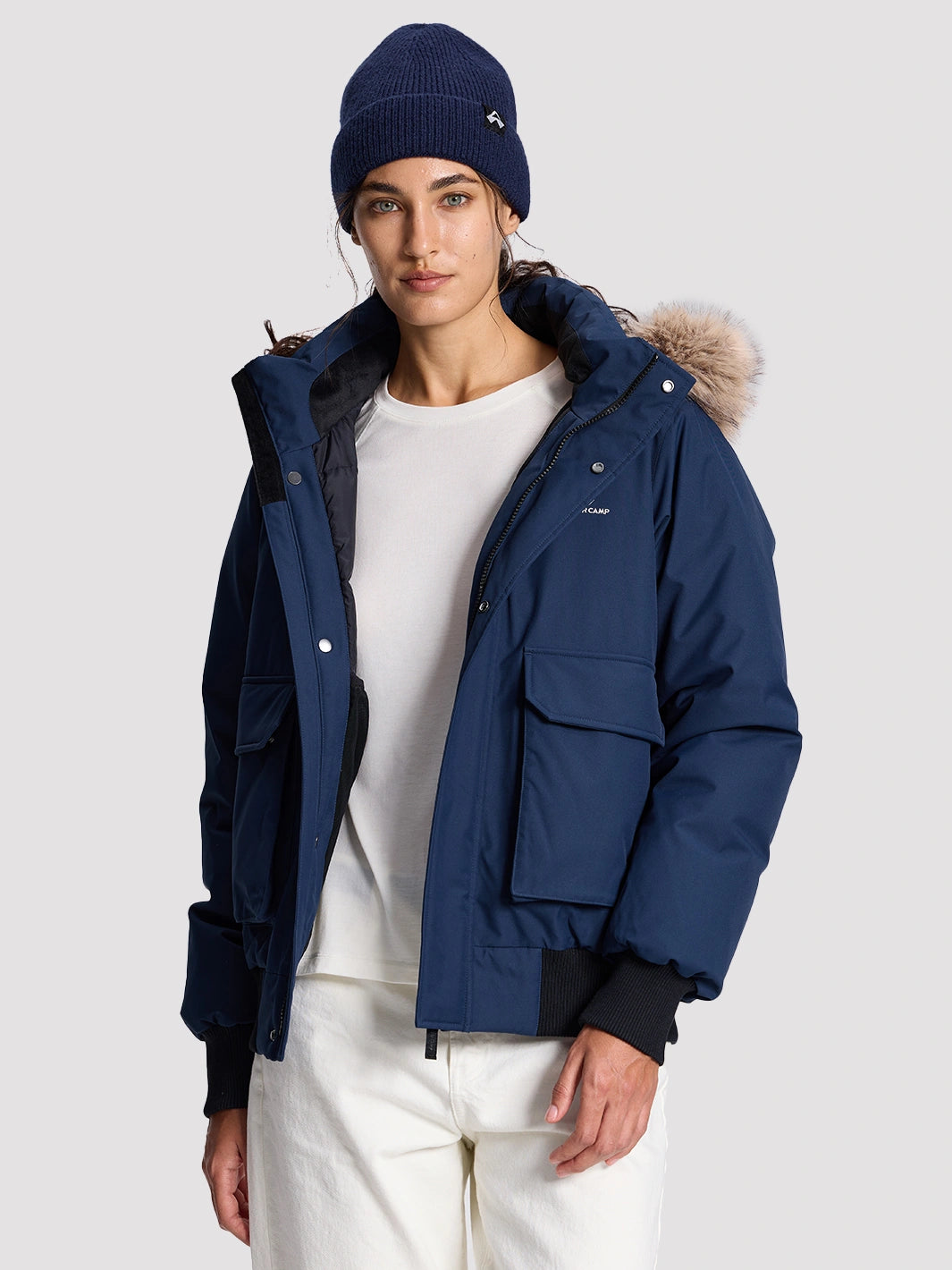 Women's Waterproof 700 Fill Power Down Parka with Removable Faux Fur Hood PIONEER CAMP