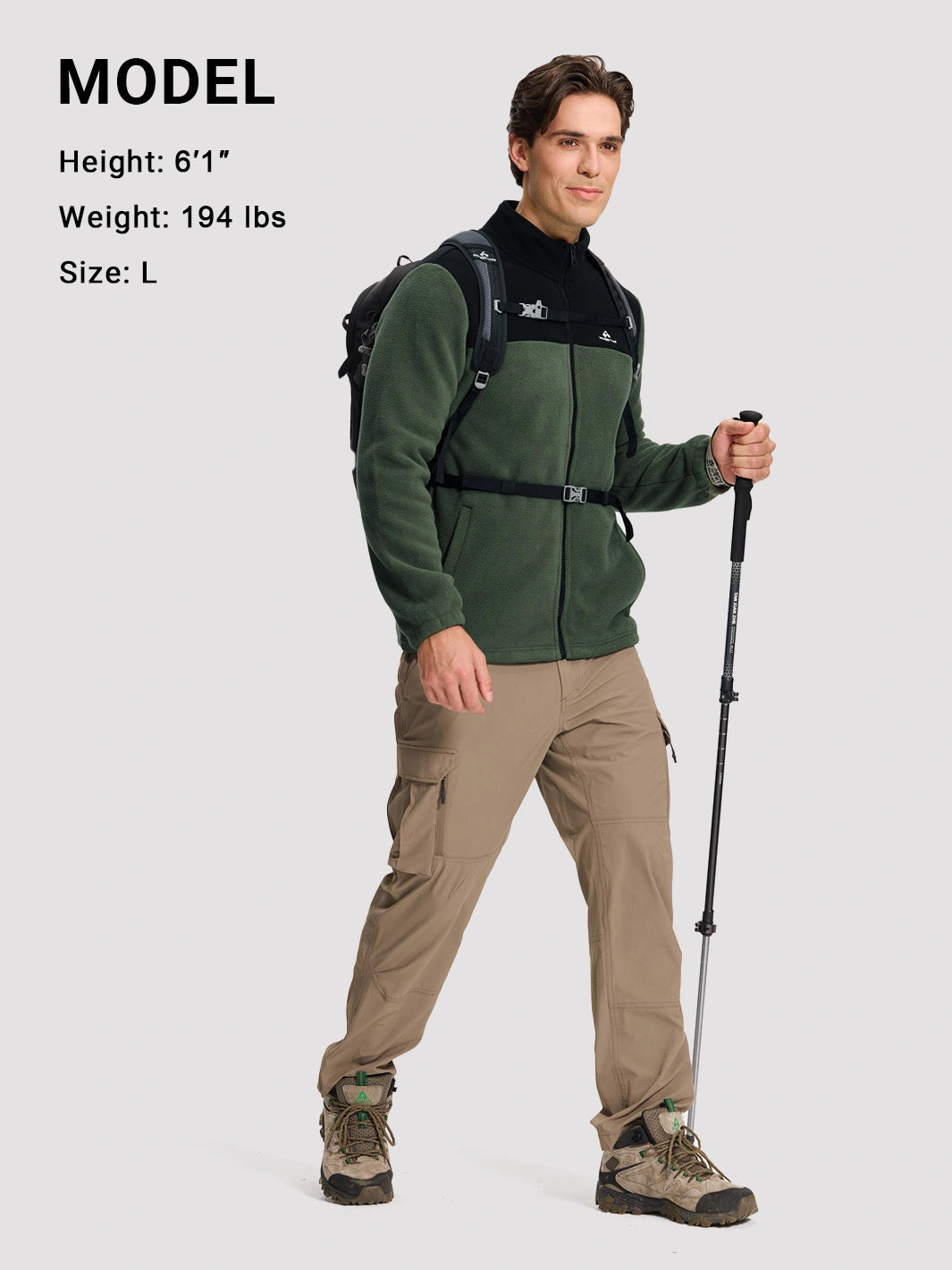 Men's Double-Layer Polar Fleece Full-Zip Jacket