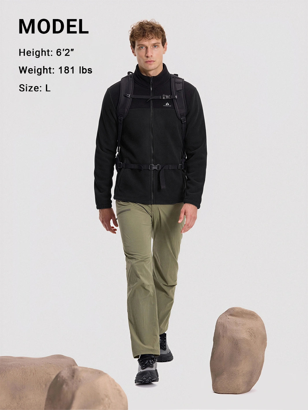 Men's Double-Layer Full-Zip Fleece Jacket PIONEER CAMP